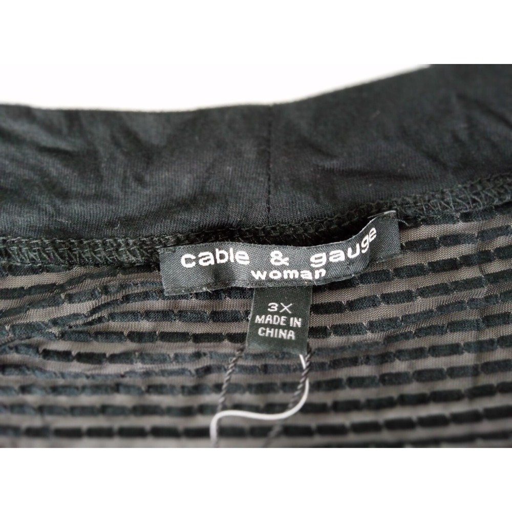 Cable & Gauge Womens Black Top Cardigan Long Sleeve Stretch Size 3X Plus - Picture 4 of 13